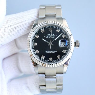 TW Facatory Fake Black ROLEX 904L Steel 39MM Log  Wrist Watch